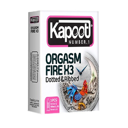 کاندوم ارگاسم 3 برابر کاپوت بسته 3 عددی